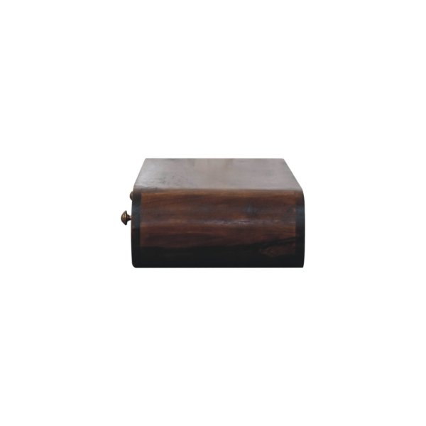 Solid Mango Wood California Walnut Finished 2 Drawer Wall Mounted Console Table - Image 7