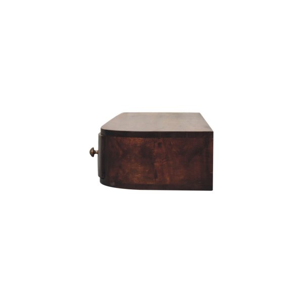 Solid Mango Wood Chestnut Finished Lunar 2 Drawer Wall Mounted Console - Image 7