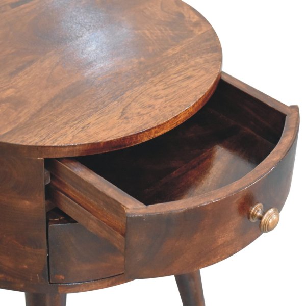 Solid Mango Wood California Walnut Finished 2 Drawer Odyssey Bedside - Image 5