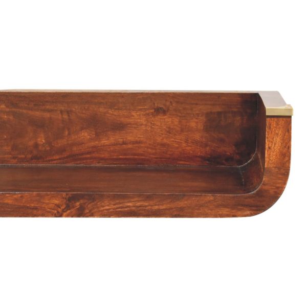 Solid Mango Wood Indira California Walnut Finished Floating Console Table - Image 3