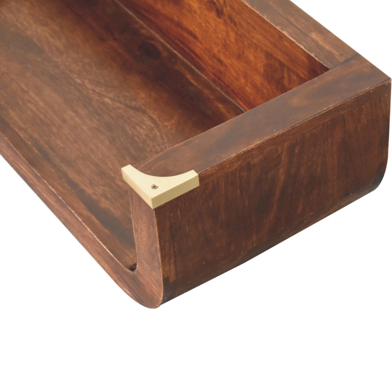 Solid Mango Wood Indira California Walnut Finished Floating Console Table - Image 5