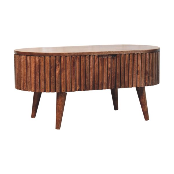 Solid Mango Wood Honey Caramel Mocha Finished 1 Drawer Coffee Table - Image 2