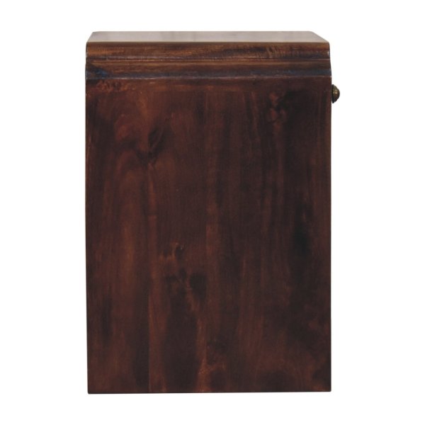 Solid Mango Wood California Walnut Finished 1 Drawer Newton Bedside - Image 8