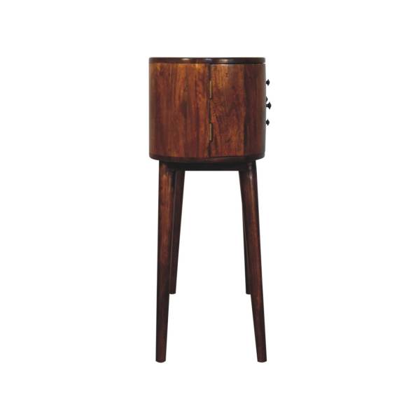 Solid Mango Wood Chestnut Finished 2 Drawer 2 Cupboard Grove Console Table - Image 9