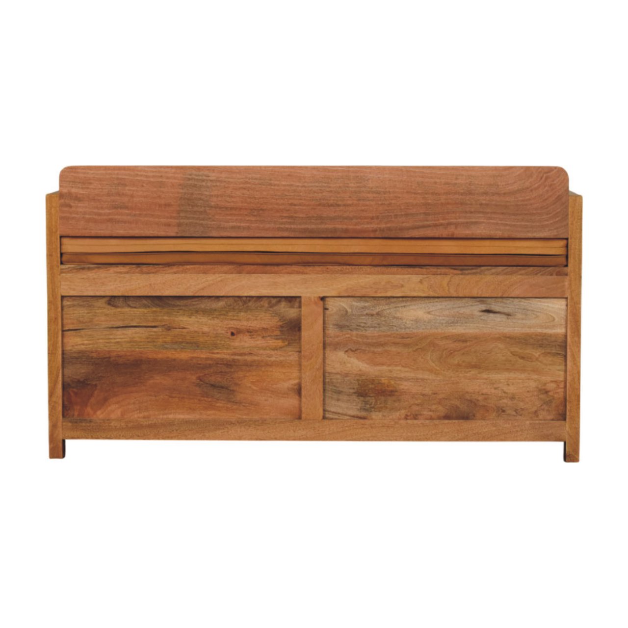 Solid Mango Wood Oxford Oak Finished 2 Drawer Storage Bench - Image 9
