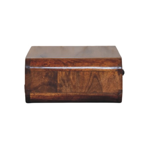 Solid Mango Wood Chestnut Finished 1 Drawer Avora Wall-Mounted Nightstand - Image 7