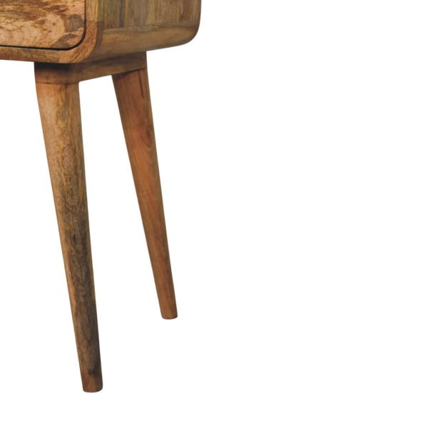 Solid Mango Wood Oak Finished 1 Drawer Avora Nightstand - Image 6