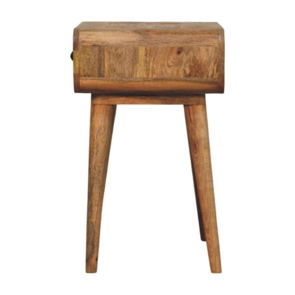 Solid Mango Wood Oak Finished 1 Drawer Avora Nightstand - Image 7