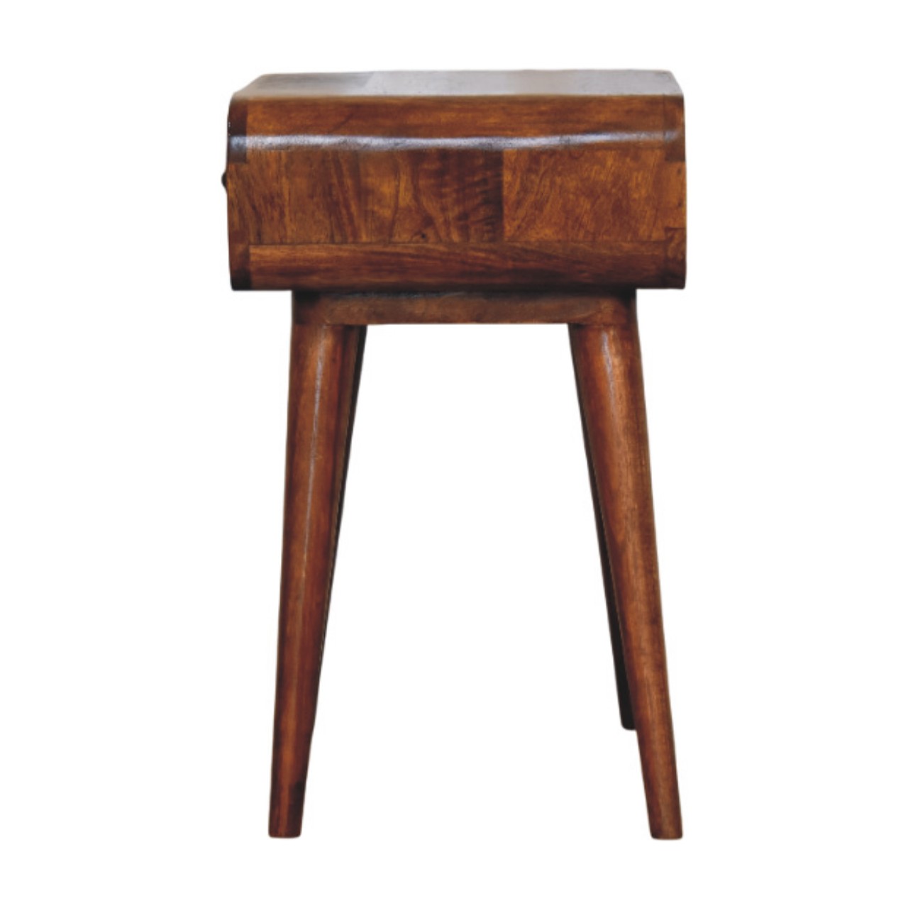 Solid Mango Wood Chestnut Finished 1 Drawer Avora Nightstand - Image 7
