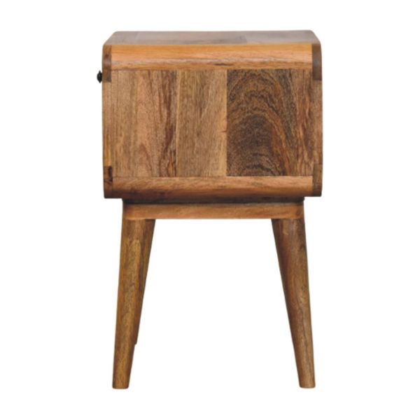 Solid Mango Wood Oak Finish 1 Drawer 1 Slot Avora Nightstand - Image 8
