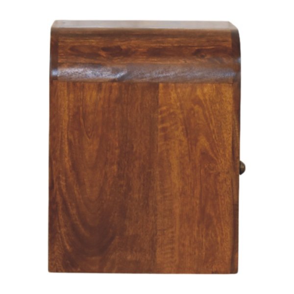 Solid Mango Wood Chestnut Finished 1 Drawer 1 Shelf Darcy Nightstand - Image 7