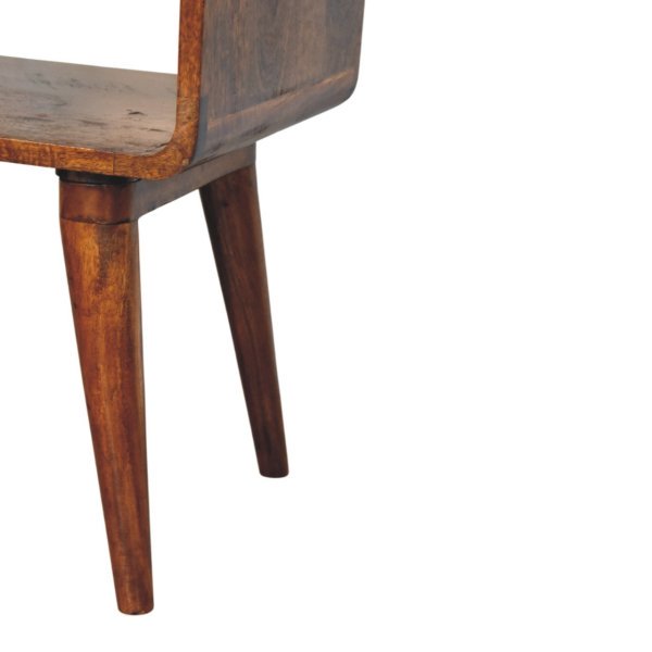 Solid Mango Wood Chestnut Finished 1 Drawer 1 Slot Avora Nightstand - Image 7