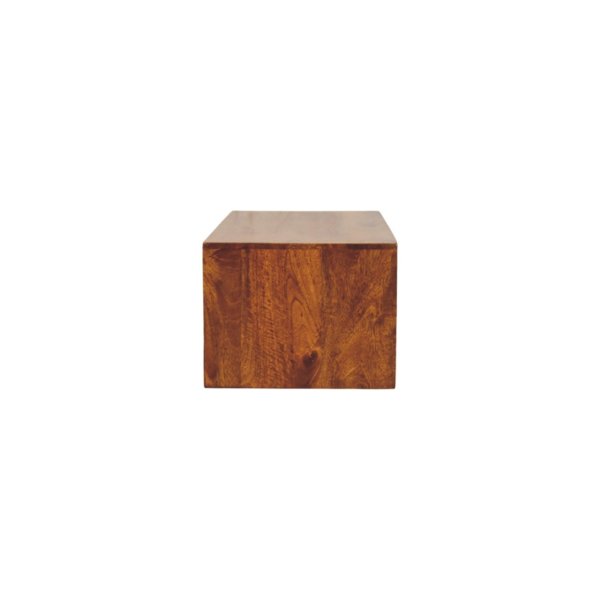 Solid Mango Wood Chestnut Finished 2 Drawer Lunar Wall Mounted Media Unit - Image 7