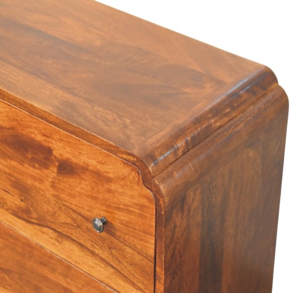 Solid Mango Wood Chestnut Finished Newton 3 Drawer Chest - Image 4