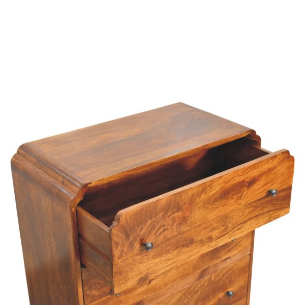 Solid Mango Wood Chestnut Finished Newton 3 Drawer Chest - Image 5