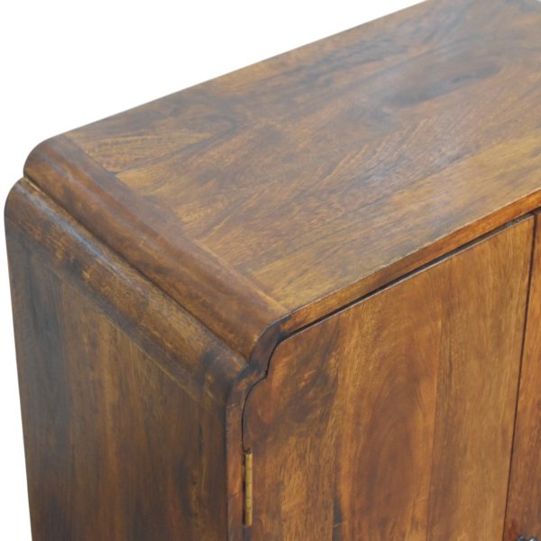 Solid Mango Wood Chestnut Finished 2 Door Newton Cabinet - Image 4