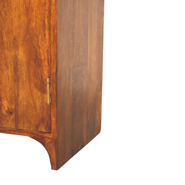Solid Mango Wood Chestnut Finished 2 Door Newton Cabinet - Image 6