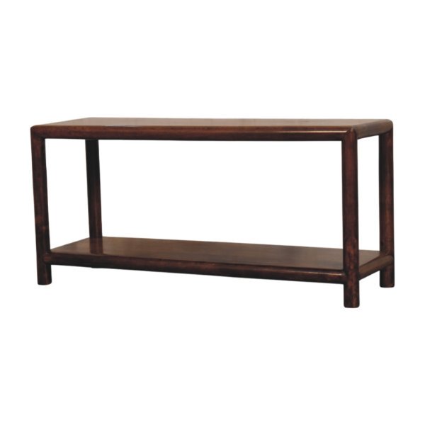 Solid Mango Wood Chestnut Finished Regency Bench - Image 2