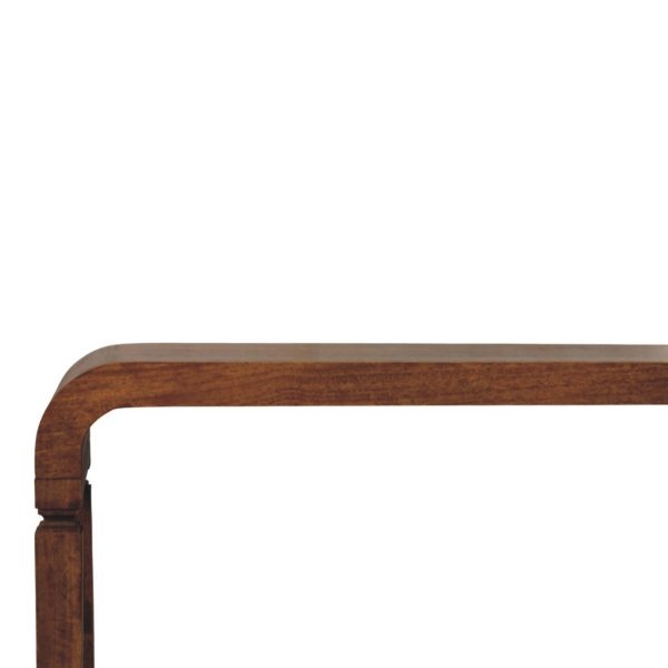 Solid Mango Wood Warm Amber Finished Arcus Console Table - Image 3