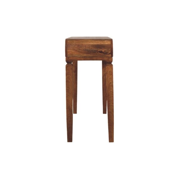 Solid Mango Wood Warm Amber Finished Arcus Console Table - Image 7