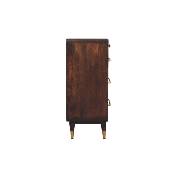 Solid Mango Wood Velvet Mocha Finished 6 Drawer Valenza Chest - Image 7