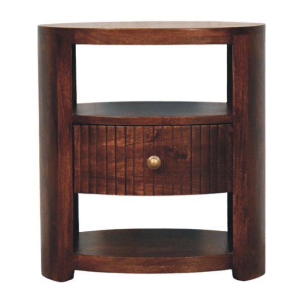 Solid Mango Wood Wine Wood Finish 1 Drawer Bordeaux Bedside