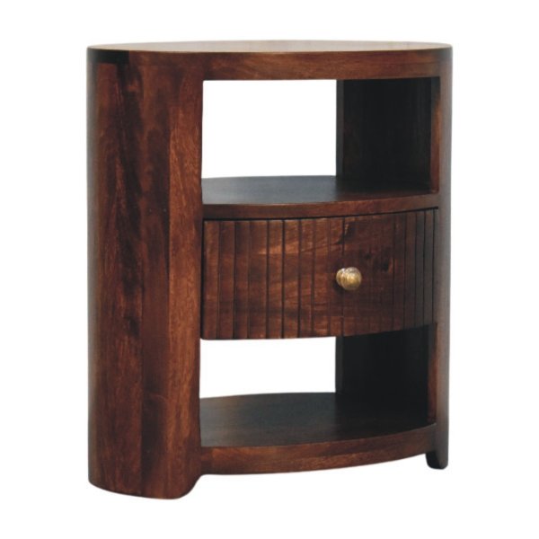 Solid Mango Wood Wine Wood Finish 1 Drawer Bordeaux Bedside - Image 2