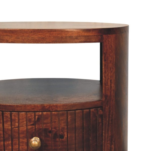 Solid Mango Wood Wine Wood Finish 1 Drawer Bordeaux Bedside - Image 4