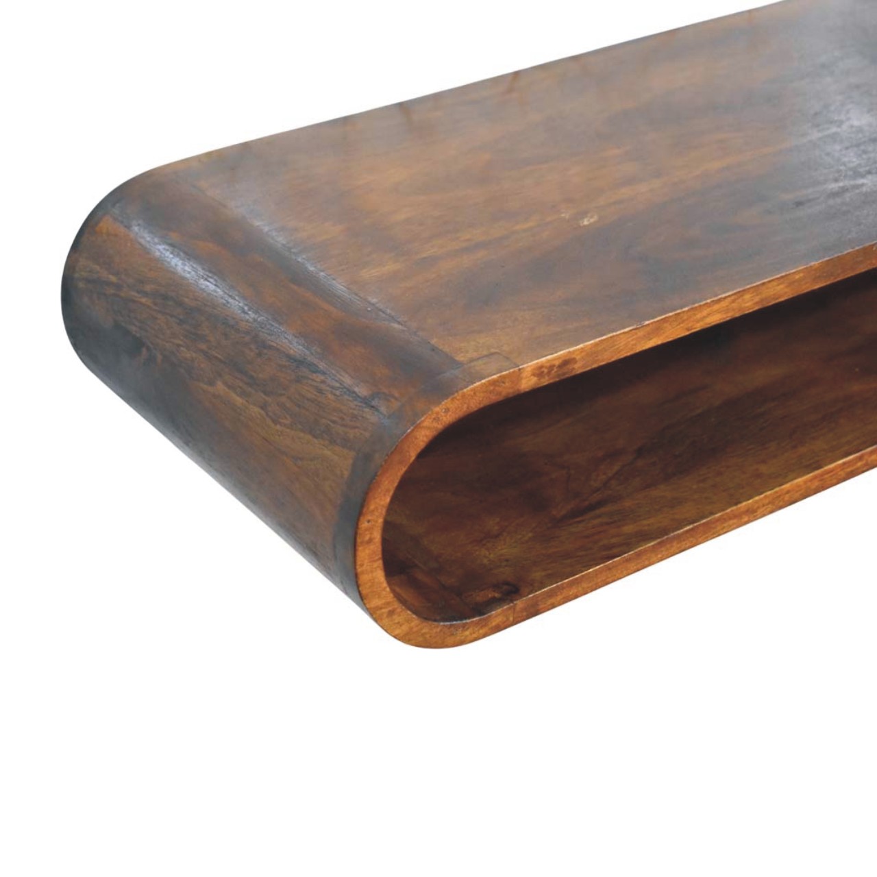 Solid Mango Wood Arc Shadow Wall-Mounted Media Console - Image 5