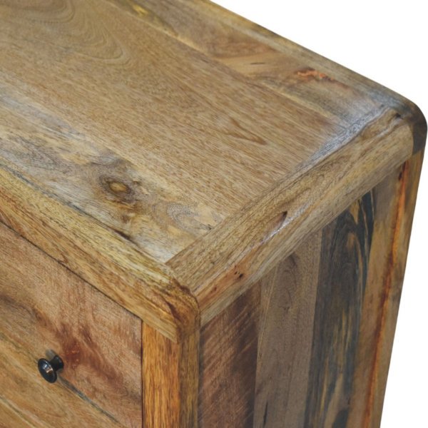 Solid Mango Wood Oak Finished Three Drawer Chest - Image 5