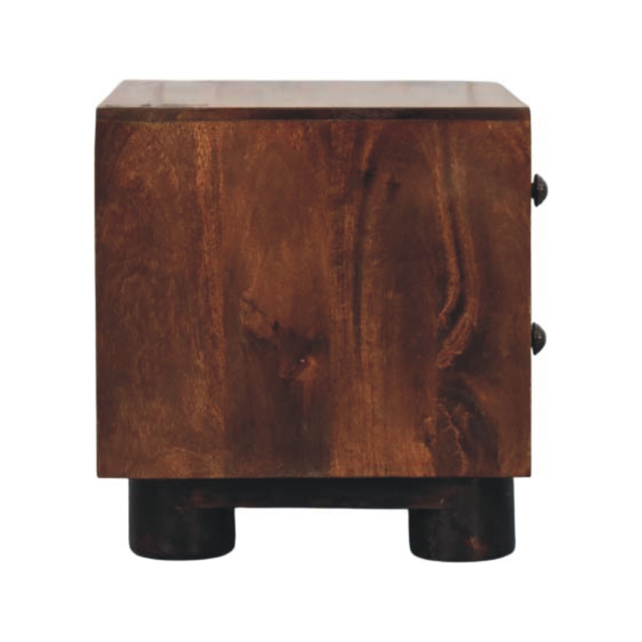 Solid Mango Wood California Walnut Two Drawer Bedside - Image 9