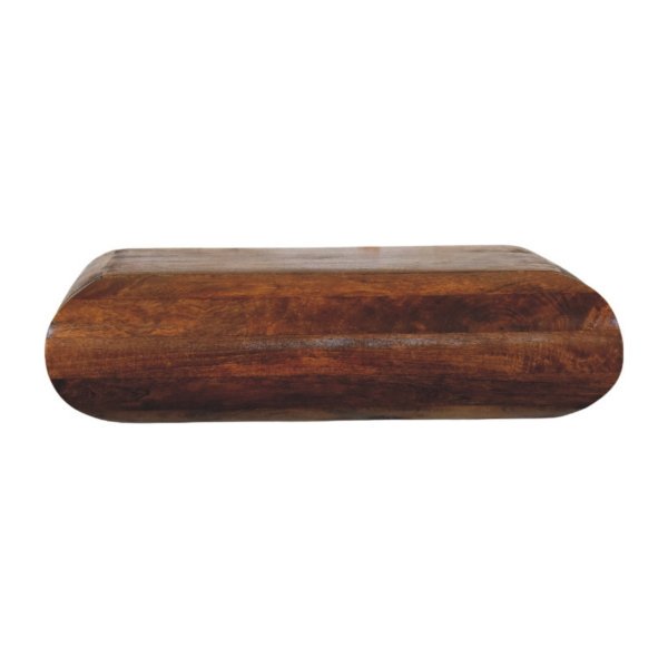 Solid Mango Wood Chestnut Finished Solis Floating Bedside Unit/Shelf