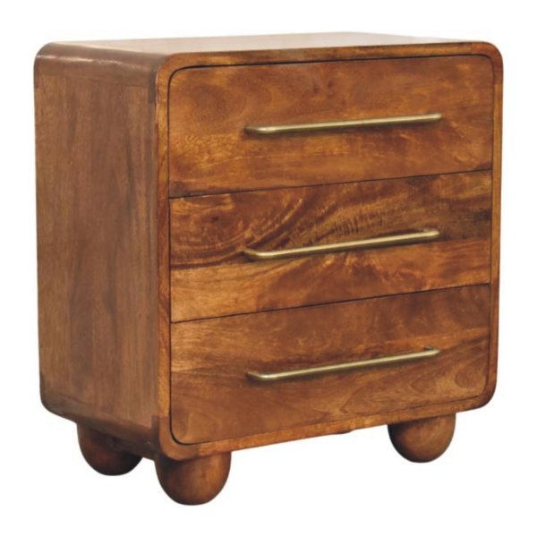 Solid Mango Wood Three Drawer Mini Chest - Image 2