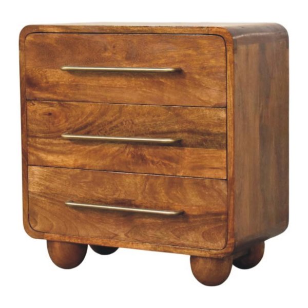Solid Mango Wood Three Drawer Mini Chest - Image 3