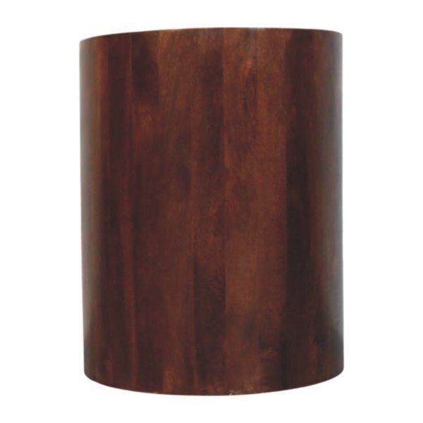 Solid Mango Wood Winewood Round Side Cabinet - Image 9