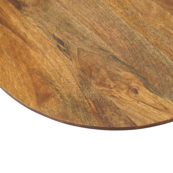 Solid Mango Wood Round Fluted Coffee Table - Image 5