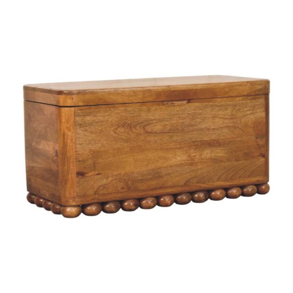 Solid Mango Wood Bola Storage Trunk Bench - Image 2