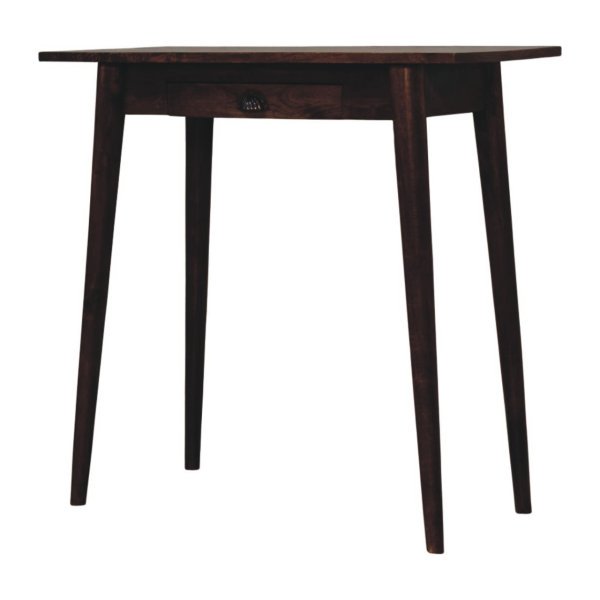 Solid Mango Wood Chestnut Finished Nordic 1 Drawer Writing Desk - Image 2