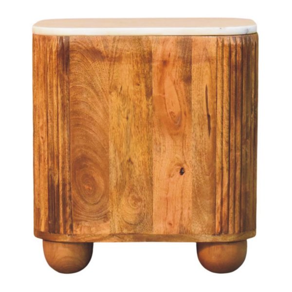 Solid Mango Wood Marble Crest Bedside - Image 9