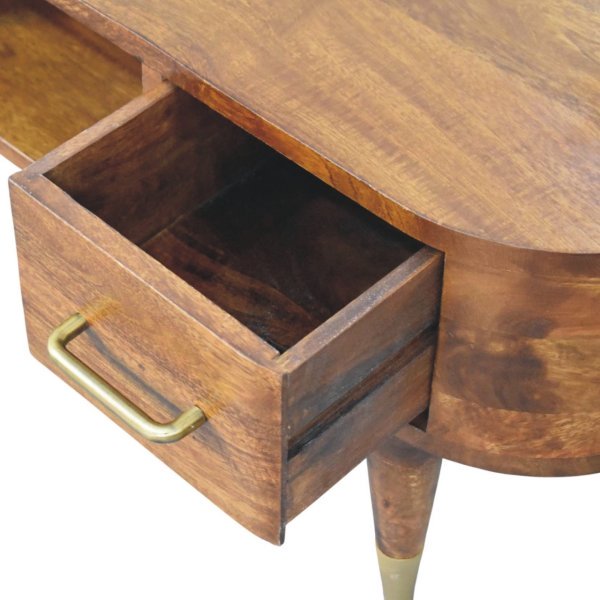 Solid Mango Wood Chestnut Finished Two Drawer Valenza Media Unit - Image 6