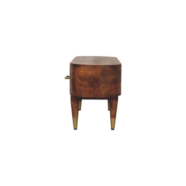 Solid Mango Wood Chestnut Finished Two Drawer Valenza Media Unit - Image 8