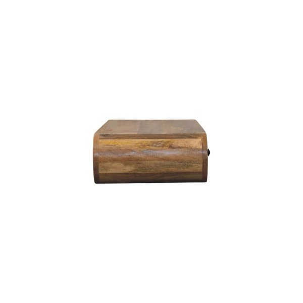 Solid Mango Wood Oak Finished Contour Wall Console - Image 8