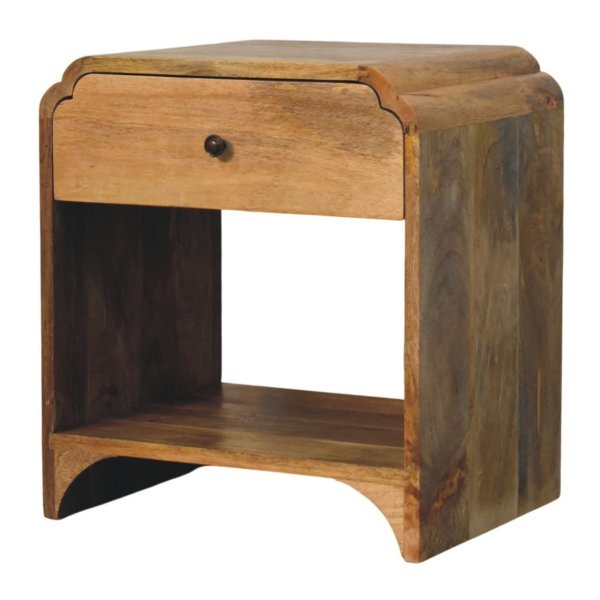 Solid Mango Wood Newton Open-Shelf Bedside - Image 3
