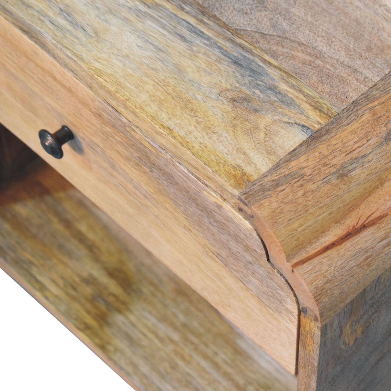 Solid Mango Wood Newton Open-Shelf Bedside - Image 5