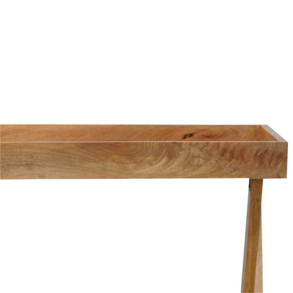 Solid Mango Wood Oak Finished Foldable Butler Tray - Image 8