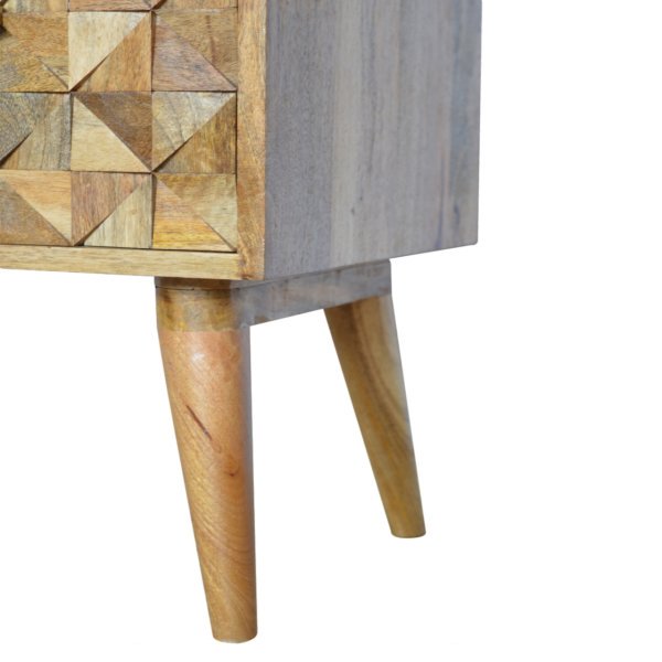 Solid Mango Wood Oak Finished 1 Door Diamond Bench - Image 6
