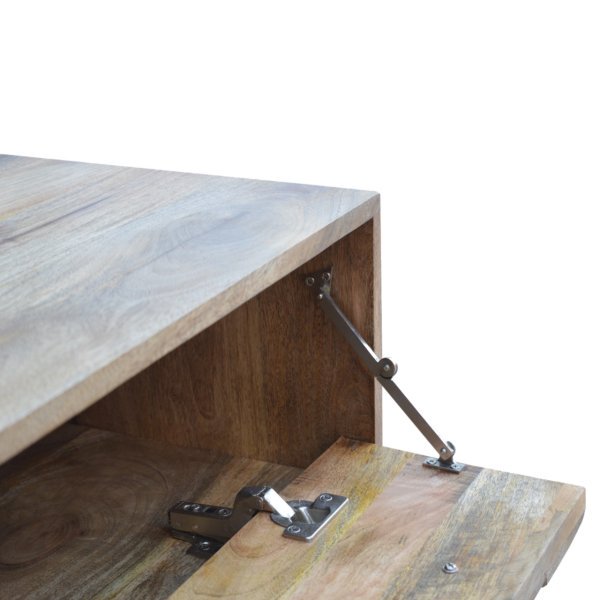 Solid Mango Wood Oak Finished 1 Door Diamond Bench - Image 8