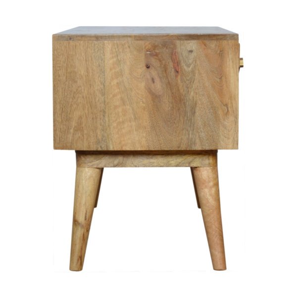 Solid Mango Wood Oak Finished 1 Door Diamond Bench - Image 9