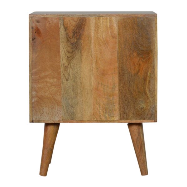 Solid Mango Wood Oak Finished Sunrise 1 Door Bedside - Image 9