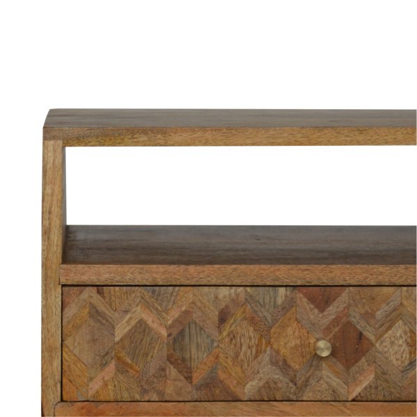 Solid Mango Wood Assorted Oak Finished 1 Slot 1 Drawer Bedside - Image 4